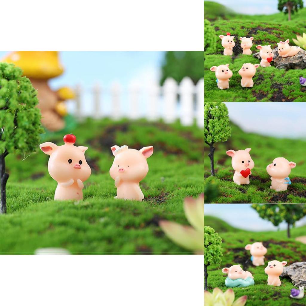 Adorable Resin Pig Figurine For Car Decor And Desktop Ornaments Creative Cartoon