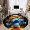 1pc Smurf Bloom Office Round Area Rug, Indoor Mat Suitable For Office,Bedroom Living Room Home Decor, Room Deco A0928220
