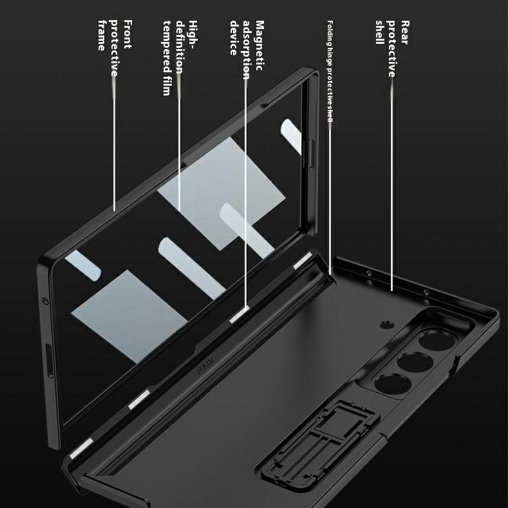 GKK For Samsung Galaxy Z Fold7 5G Case with Clear Screen Film Magnetic Hinge Kickstand Phone Cover
