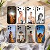 Piękny K-Kendall J-Jenner Model Etui na Telefon Dla iPhone 17pro,16,15,14,13,12,11 Plus,Pro Max,XS,Miękki Silikon Czarna Pokrywa