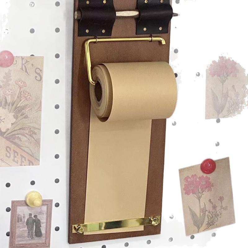 1 Pièce Rouleau de Papier Kraft Rechargeable Set de Carnets Kraft Bloc-Notes Suspendu Listes de Tâches Clipboard Rétro Vintage Fait Main Bricolage Artisanat