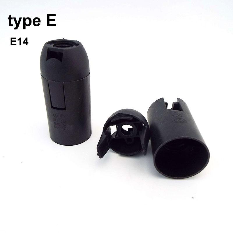 

5 шт. E27 E14 AC розетка светодиодная лампа цоколь конвертер для цоколя головка держатель электрический подвесной винт абажур E black E14