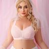 European and American Thin Large Size Front Buckle Underwear Without Steel Ring Push-up Adjustable Bra
