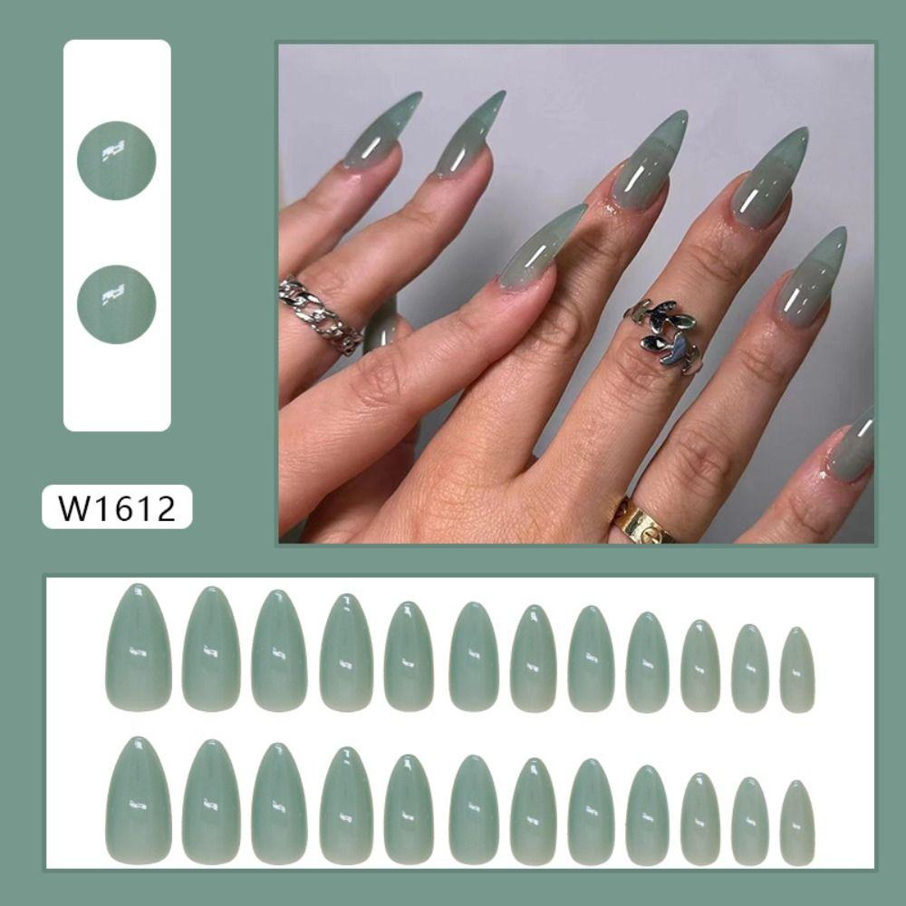 24 Stück Stern Schmetterling Falsche Nägel Stiletto Ballerina Press-on Nägel Maniküre Französische Nagelspitzen Damen
