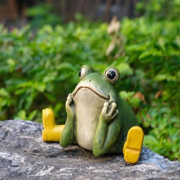New Stretching Frog Statue Realistic Frog Figurine Yard Garden Patio Decor Micro Landscape Ornament