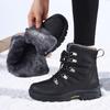 TUINANLE Rutschfeste Schneestiefel für Damen Dicke Plüsch Winter Stiefeletten Frau Plateau Warm halten Baumwollgefütterte Schuhe