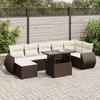 VidaXL Garden Lounge Set 8 Pcs with Brown Cushions Wicker 3326684