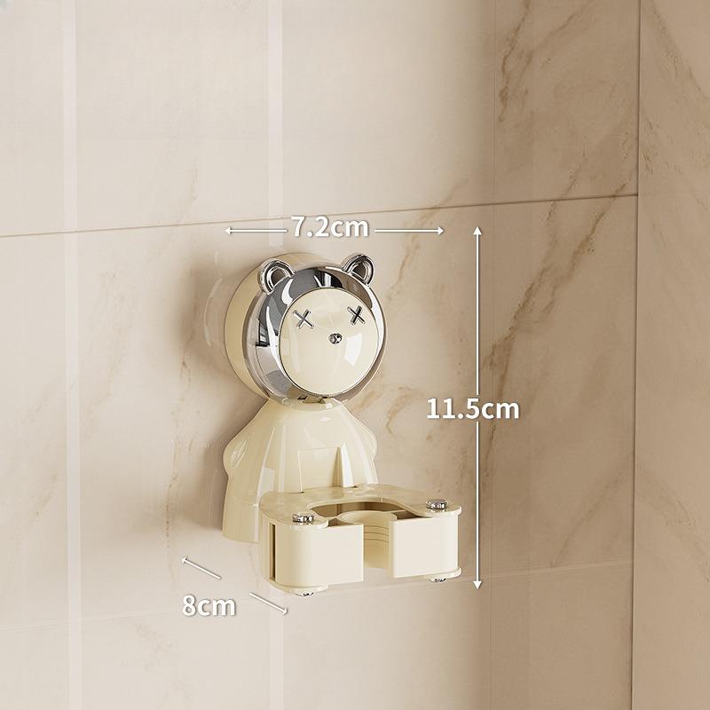 

Suction Cup Mop Clamp, Household Wall-mounted No-hole Clip, Broom Hanging Rack, Movable Storage Rack, Bathroom Wall-mounted Rack Single hook слонова кістка