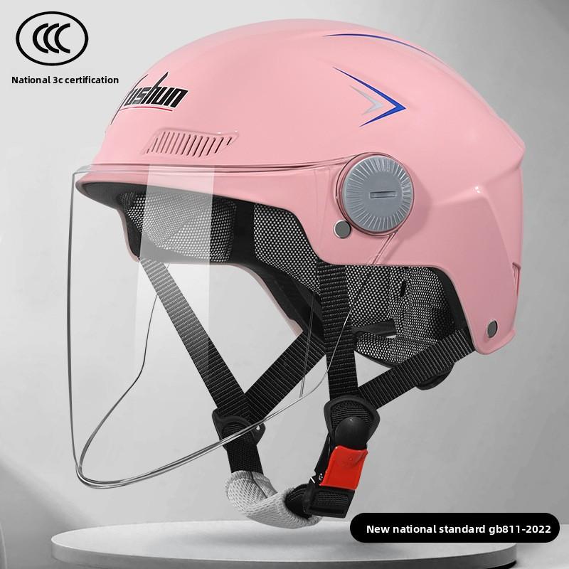 Electric Car Helmet 3c Certified Men and Women Summer Sunscreen Sunshade Breathable Half Helmet Battery Motorcycle Hard Hat