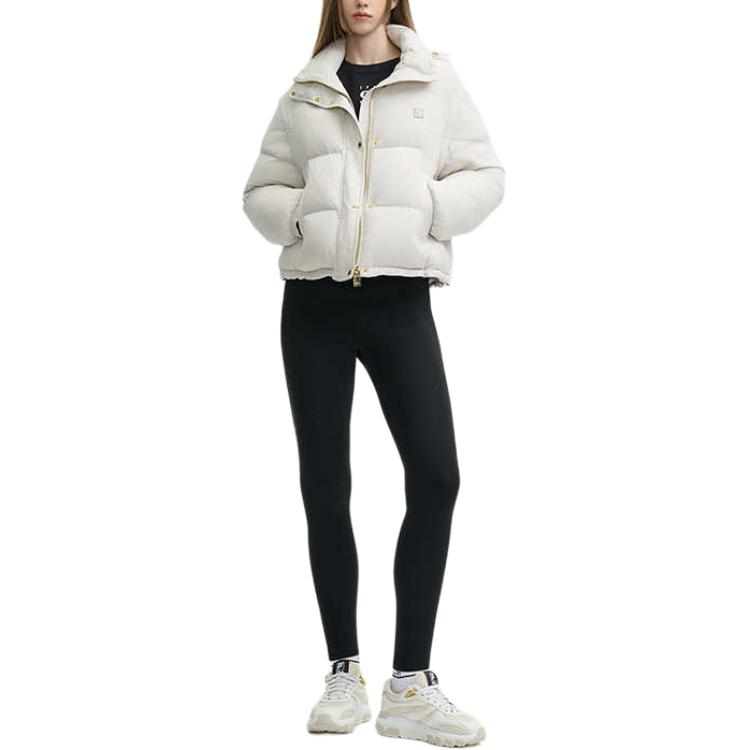 Fila Milano Italian Luxury Sports Series Goose Down Warm Solid Color Simple Hooded Long Sleeve Puffer Jacket Women Outerwear F11W445901FIV