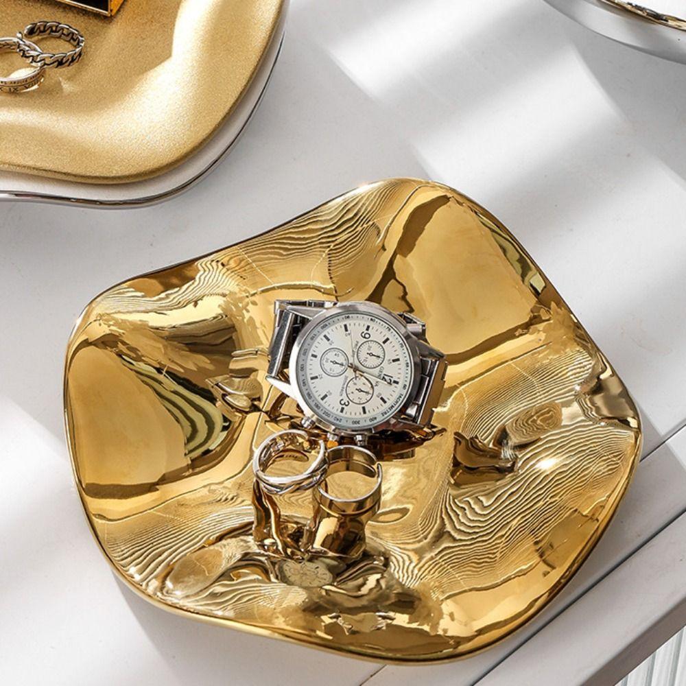Irregular Jewelry Display Tray Flower Shaped Decorative Plate Storage Plate  for Dessert Cake Snack