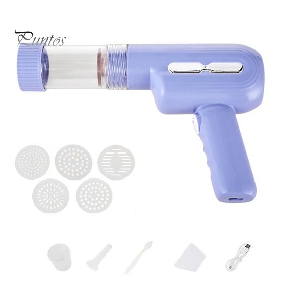 

Ручна електрична макаронна машина Акумуляторна локшина для спагетті Рамен Домашня ковбасна начинка Машина для пресування та різання тіста з 5 формами фіолетовий