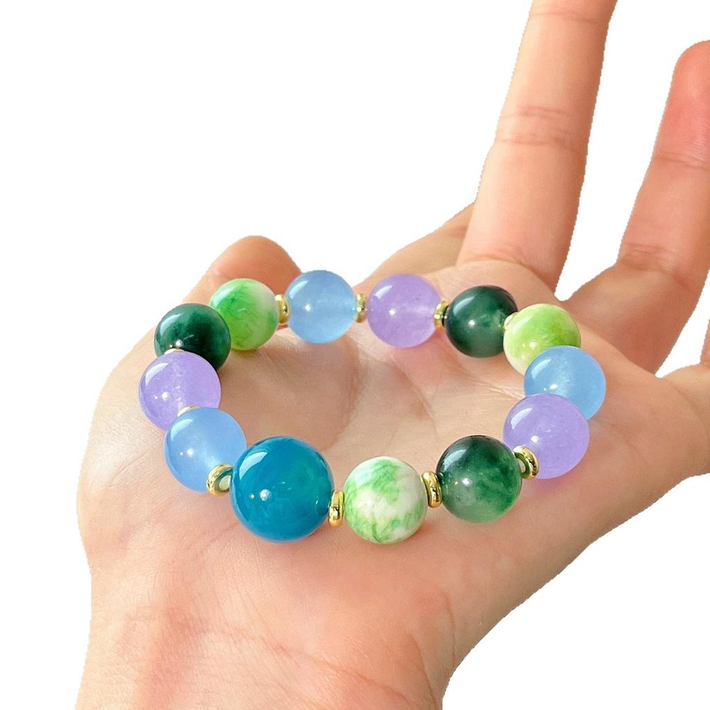 12Mm Colored Quartzite Duobao Bracelet Bracelet.