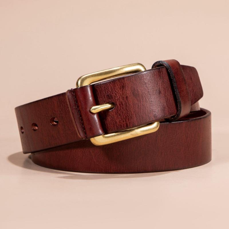 New Men's Leather Pin Buckle Belt Fashion Casual First Layer Cowhide Belt