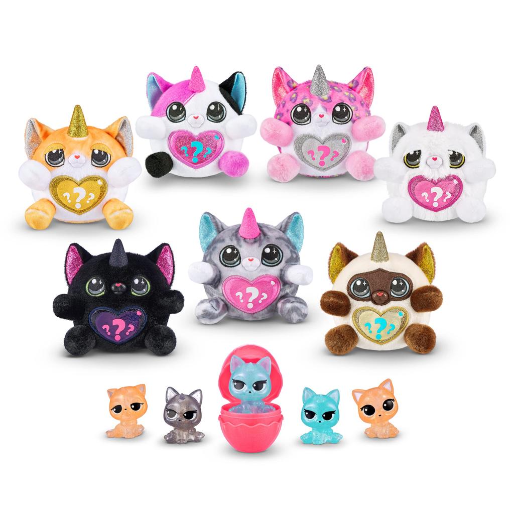 Rainbocorns Kittycorn Surprise Series 1 (Exotic Cat) by ZURU, Collectible Plush Stuffed Animal, Surprise Egg, Sticker Pack, Jelly Slime Poop, Ages 3+