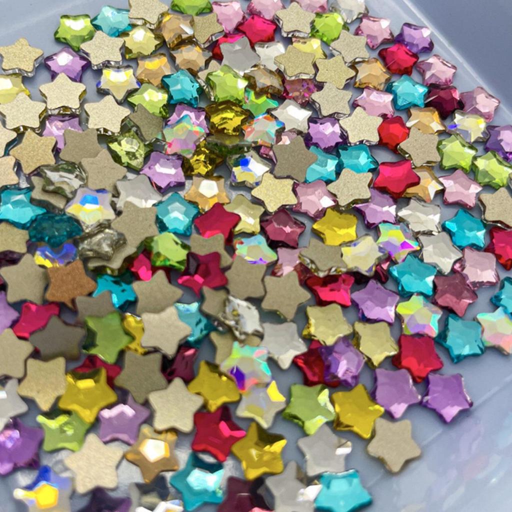 Popular Nail Art Starfish & Five-Pointed Star Rhinestones - 6mm & 4mm Flatback Irregular Shapes