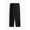 H M Linen Blend Tailored Pants Relaxed Fit Black