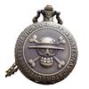 Retro Anime Peripheral One Piece Pocket Watch + Skull Pendant Clamshell Quartz Pocket Watch