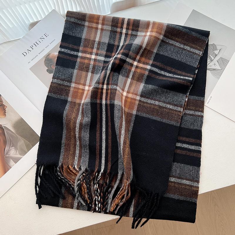 

Luxury Winter Cashmere Thick Warm Scarf Women Cashmere Shawl Plaid Tassel Scarves Pashmina Female Neckerchief Bufanda Headband 35x200 CM