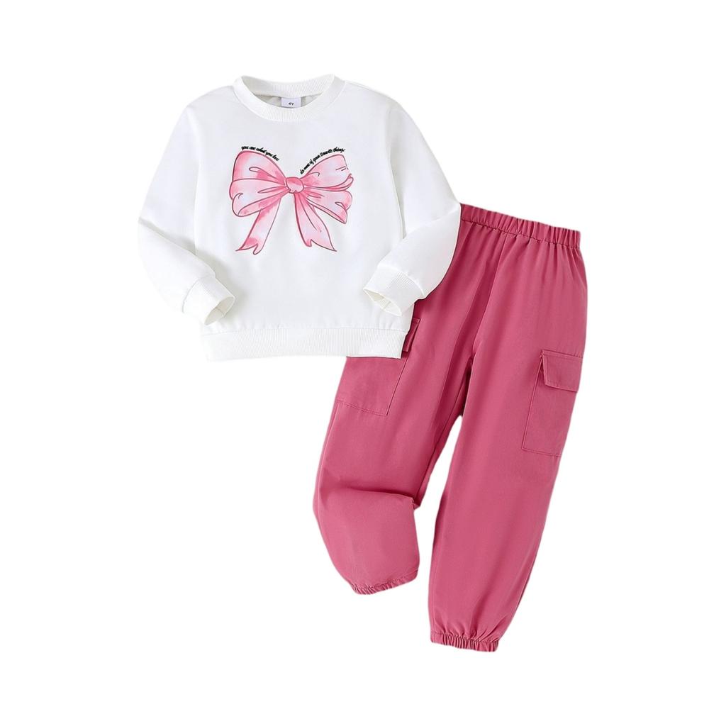 Kids Casual Long-Sleeve Set, Comfortable Daily Wear Outfits