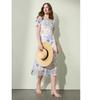 2026 Summer French Floral Mid-Length Blue Skirt - Romantic & Fashionable