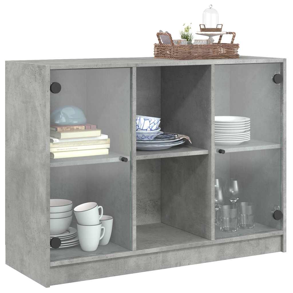 Vidaxl Cabinet, Concrete Grey, 102X37X75.5 Cm, Wood-Based Material