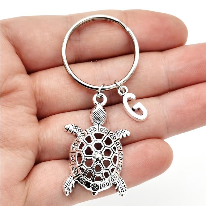 

26 букв инициала брелок черепаха кулон брелок милый черепаха брелок ювелирные изделия для любителей черепах подарки G
