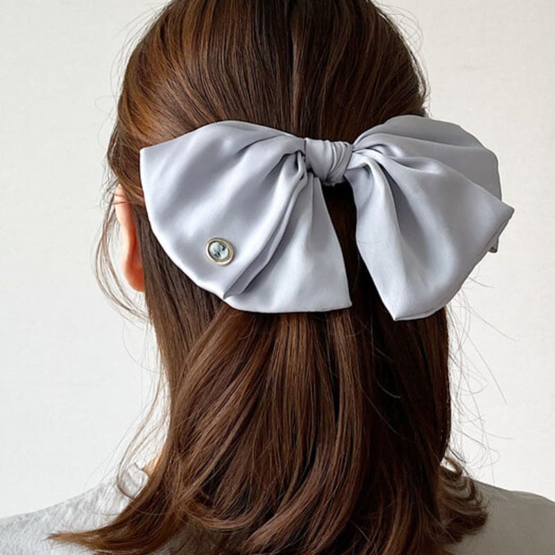 oar Cameo Big Ruffle Ribbon Hair Barrette [AiryBlue]