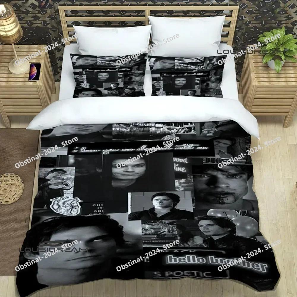 The Vampire Diaries Damon Salvatore Bettwäsche-Sets exquisites Bettwaren-Set Bettbezug Bettdecke-Set Bettwäsche Zimmerdekoration
