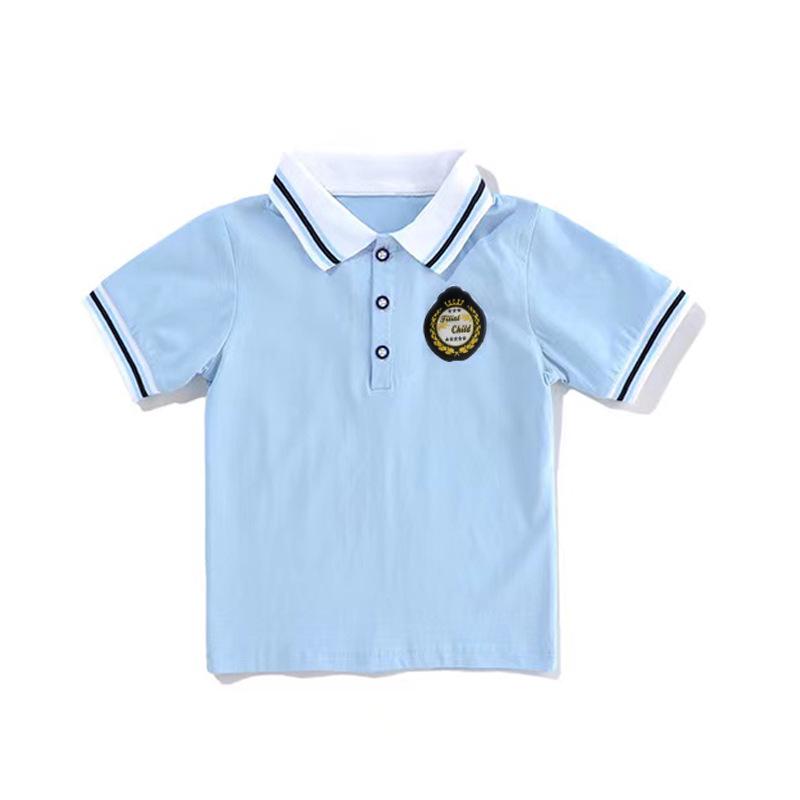 Girls  British Style Blue Summer Dress - Kindergarten Graduation Uniform Set Size 130
