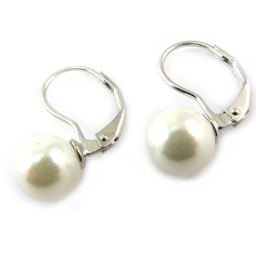 Altesse [N3782] - Silver 'Perla' Ivory Sleepers - 6 Mm