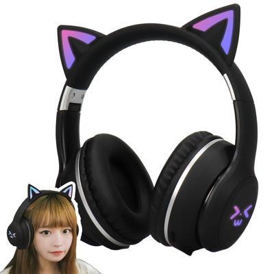 Ink Chips Cat Ear Wireless Bluetooth Cat Ear Perfect Gift for Kids and and Christmas Headphones, 5.3, Built-in Microphone, Wired/Wireless, Design,