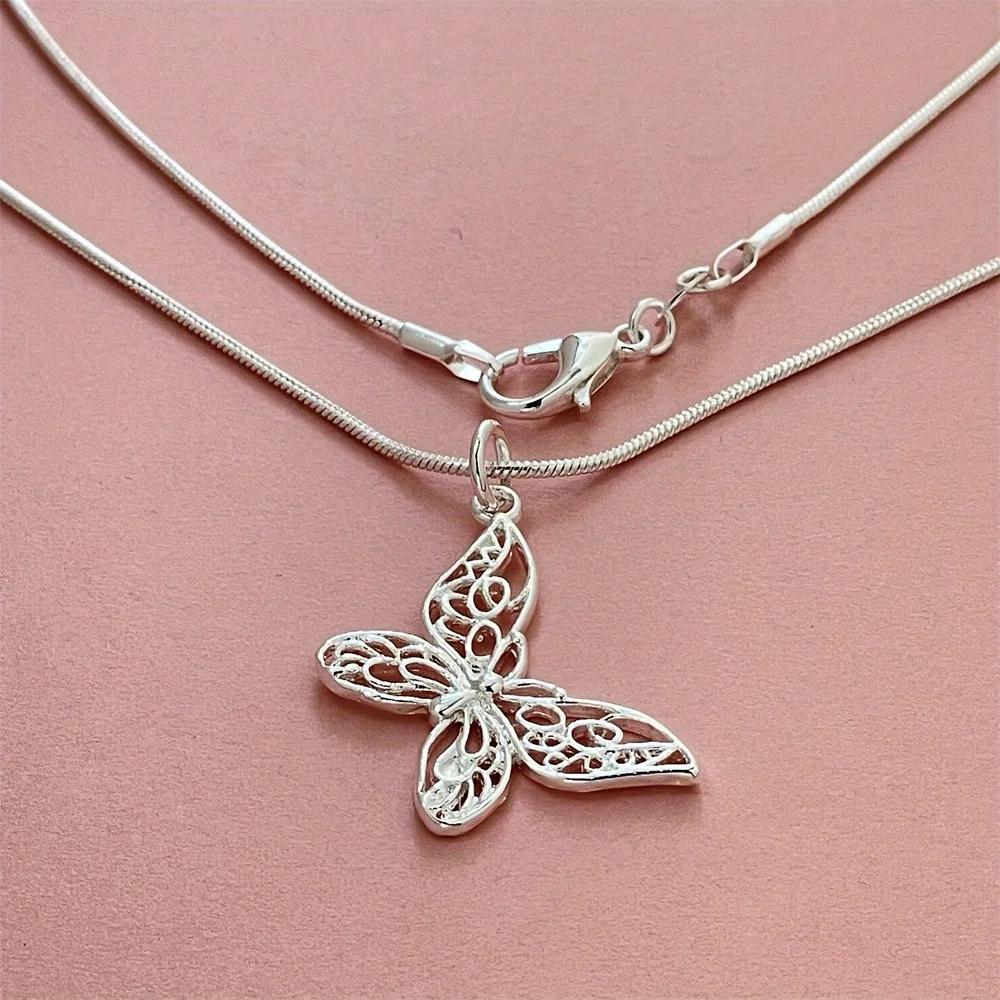 Fashion kpop   Copper custom butterfly Necklace Street Versatile Jewelry for women Wedding Party gift DIY Accessory
