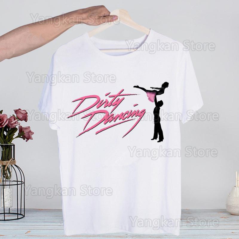 Dirty Dancing Movie Harajuku T Shirt Men Retro Washed Tops Tees Harajuku Tshirt Streetwear Hip Hop Male T-shirts