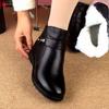 Snow boots soft leather velvet warm short boots winter new non-slip soft-soled cotton shoes