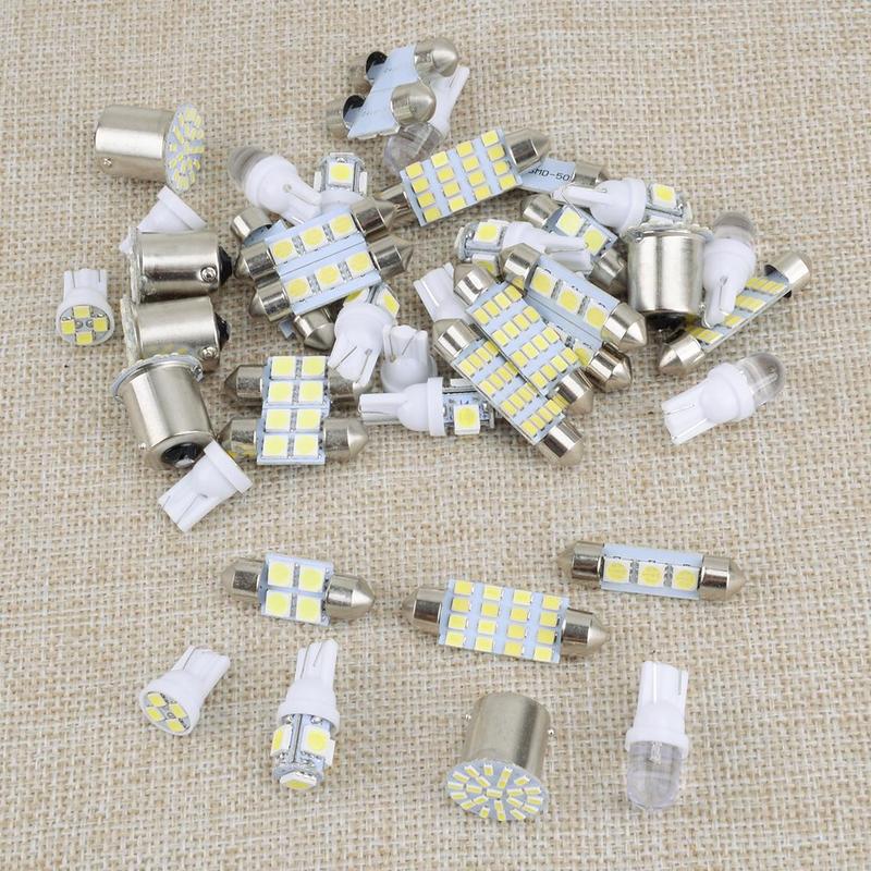 42Pcs T10 LED Car Interior Map Dome Door Trunk License Plate Light Lamp Bulbs Set