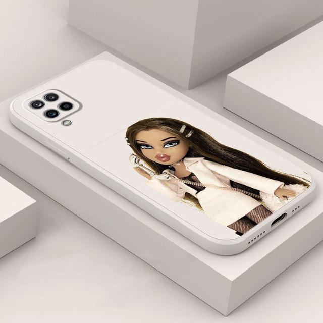 Pouzdro na telefon Doll Bratzs Square pro Samsung Galaxy A03s A71 A11 A31 A01 A21s A51 A02 A70 A50 A10 Tekutý silikonový kryt