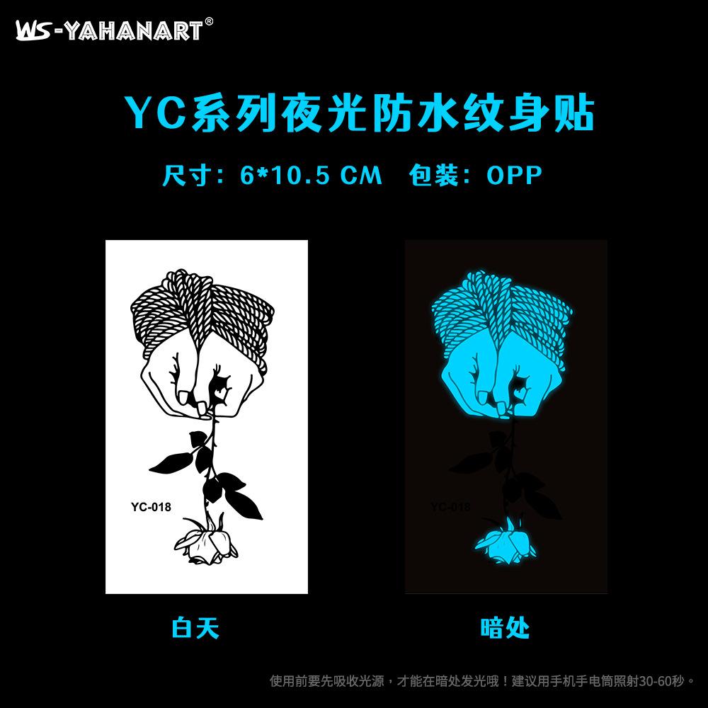 Luminous Blue Tattoo Sticker Nightclub Bar Music Festival Party Floral Female Tattoo Sticker Glowing Face Sticker