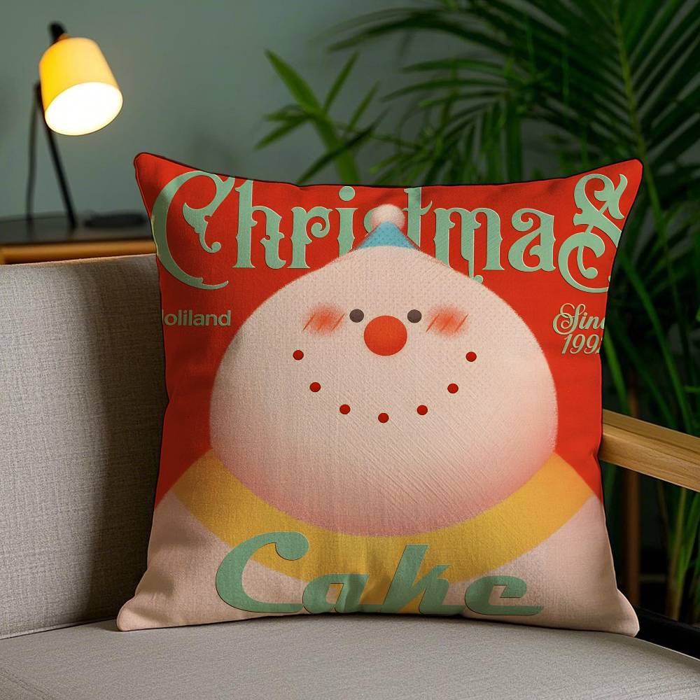 

Simple Letter Christmas Home Decoration Pillow Case Anti-dustmite Pillowcase Invisible zipper silky short plush Sofa cushion 12x12Inch