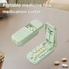 Portable Pill Cutter with Storage Compartment 2-In-1 Multi-purpose 1/2 1/3 1/4 Pill Splitter Cutting Tools Travel Capsule Tablet Storage Container