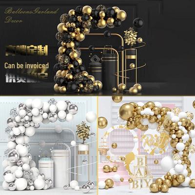 Black & Gold Balloon Arch Set for Party, Wedding, Birthday, or Graduation Décor