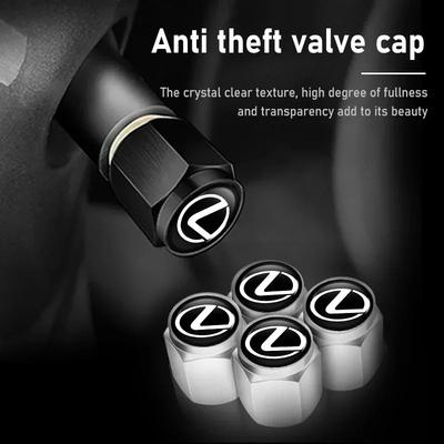 5PCS Car-Styling Wheel Tire Valve Rims Stem Caps Dust Decor For CT200h ES250 ES300h NX300h RX350 IS250 IS200 GS300