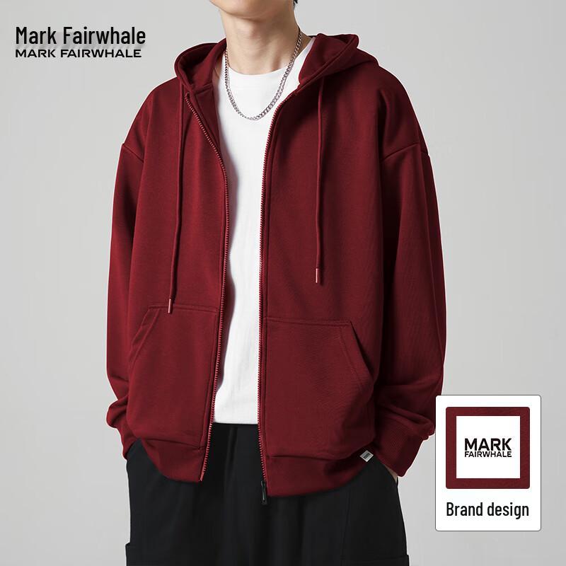 Mark Hua Fei Men's American Style Hooded Cardigan Sweatshirt
