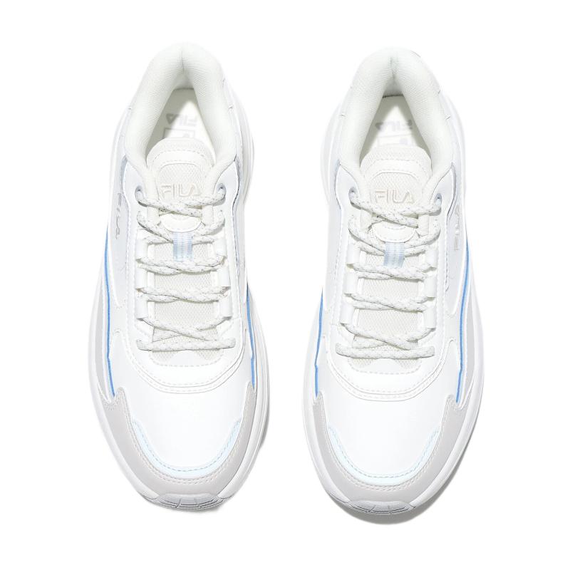 FILA Wavy Day Synthetic Leather Thick Sole Fashion Comfortable Low Top Casual Shoes Unisex Casual Shoes White 1RM02850H161