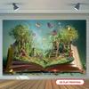2D Enchanted Storybook Backdrop with Fairies & Butterflies Party Photo Booth Background