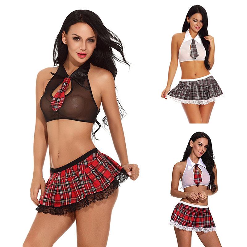 Porno Sexy Role Play Schoolgirl Cosplay Costumes Plaid Women Roleplay Sex Uniform Erotic Costume Sexy Naughty Lingerie
