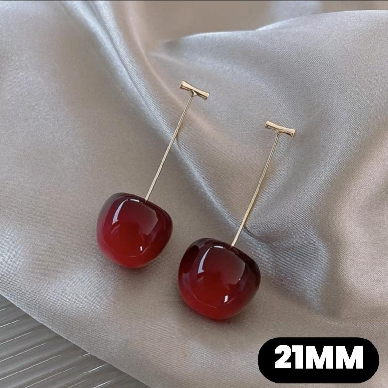 Chic Cherry Long Earrings: Versatile and Fashionable