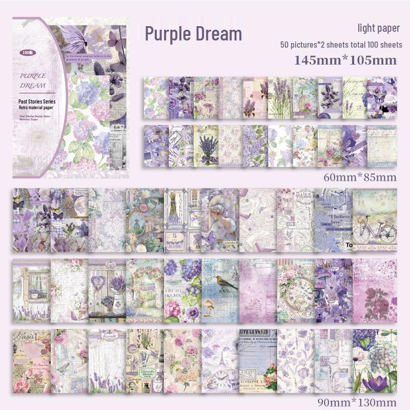 

Retro Journal Decoration Paper Pack – 100 Sheets, 4 Styles