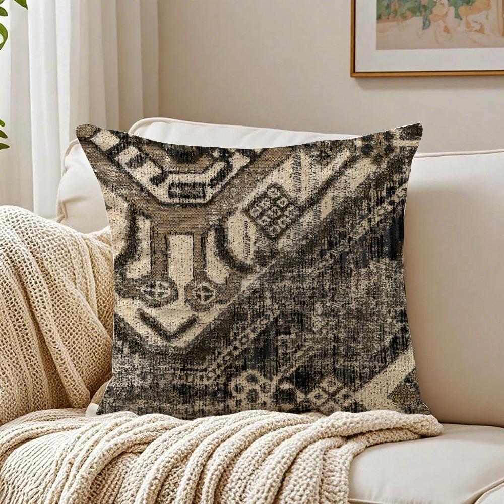 Moroccan Style Art Pillow Case Double-Sided Plush Sofa Cushion Covers Organic Breathable Invisible Zipper