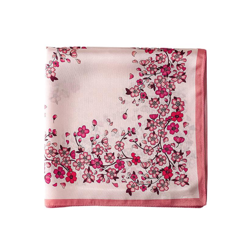 100% mulberry silk printed small square scarf women's spring and summer versatile silk scarf light and breathable high-grade sunscreen silk scarf